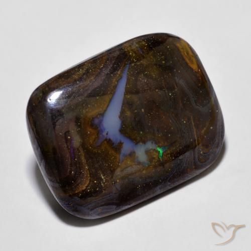 16.52 ct Multicolor Boulder Opal Stone, Natural Boulder Opal in Cushion Cabochon Shape for Sale