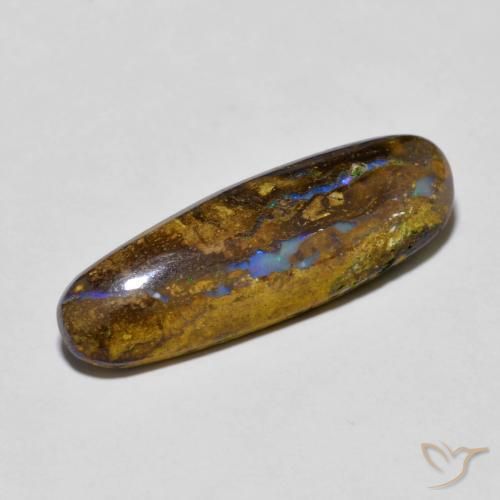 6.20 ct Multicolor Boulder Opal Stone, Natural Boulder Opal in Oval Cabochon Shape for Sale