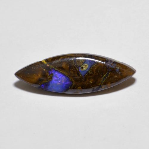 Ópalo Boulder Cabujón Cortada Marquesa de 3,32 ct de Australia, Dimensión 20,1 x 6,8mm, Claridad Opaco, Piedra preciosa natural No tratado, 1 pieza de Ópalo Boulder en color Multicolor, Dureza Mohs de 5.5 - 6.5, Photo A