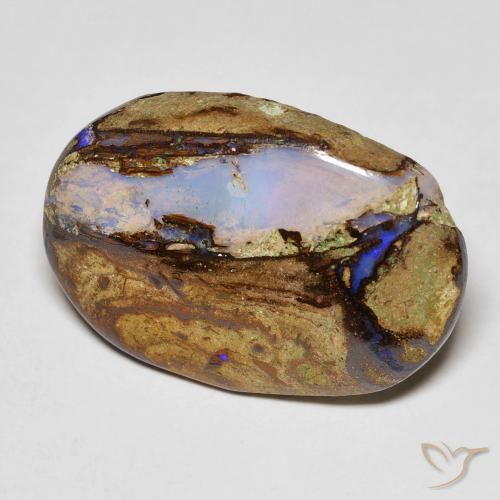 10.30 ct Multicolor Boulder Opal Stone, Natural Boulder Opal in Oval Cabochon Shape for Sale