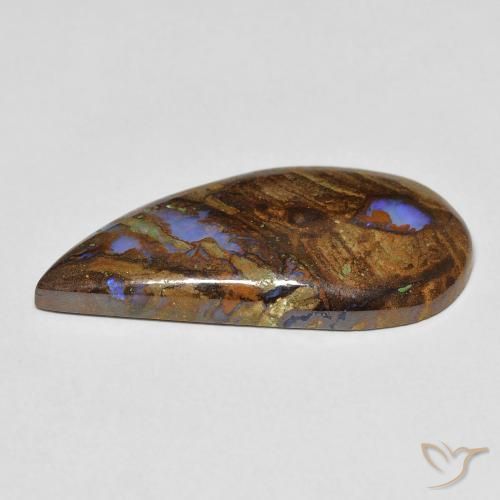 Boulder Opal Gemstone in 26.4 x 12.5 mm Size for Sale, Boulder Opal Stone in Multicolor Color