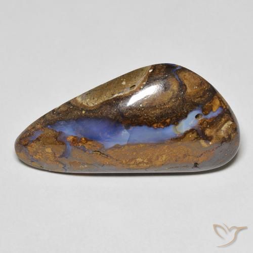 Ópalo Boulder Cabujón Elegante de 16,25 ct de Australia, Dimensión 29,7x15 mm, Claridad Opaco, Piedra preciosa natural No tratado, 1 pieza de Ópalo Boulder en color Multicolor, Dureza Mohs de 5.5 - 6.5, Photo A