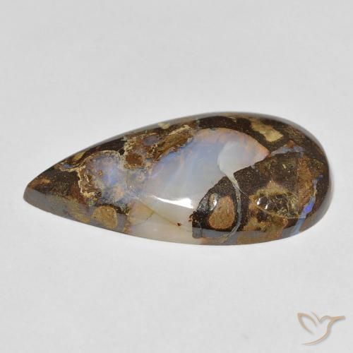 Boulder Opal Gemstone in 26.7 x 13.9 mm Size for Sale, Boulder Opal Stone in Multicolor Color