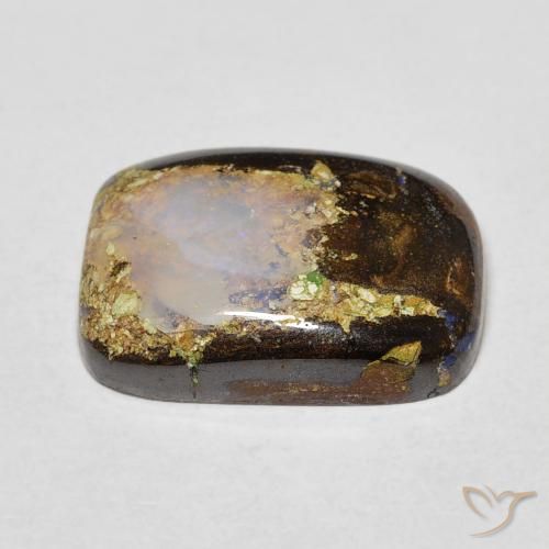 Boulder Opal Gemstone in 14 x 10 mm (calibrated) Size for Sale, Boulder Opal Stone in Multicolor Color