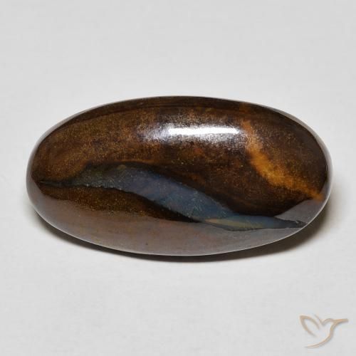 23,1 x 12,3mm ovaler mehrfarbiger Boulder-Opal aus Australian, Gewicht 12,95 ct, 1 Stück Boulder-Opal - Farbe: Mehrfarbig, natürlicher Edelstein in Opaque Reinheit, Mohs-Härte von 5,5 - 6,5, Photo A