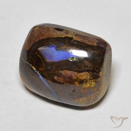 9.41 ct Multicolor Boulder Opal Stone, Natural Boulder Opal in Cushion Cabochon Shape for Sale