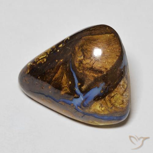 17.24 ct Multicolor Boulder Opal Stone, Natural Boulder Opal in Trillion Cabochon Shape for Sale