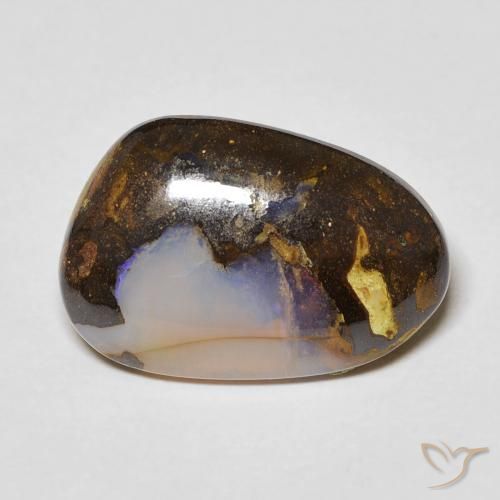 Ópalo Boulder Multicolor Cabujón Elegante de 17x11,5 mm de Australia, peso de 6.1 ct, piedra preciosa natural No tratado en claridad Transparente, Ópalo Boulder de 1 pieza - Color: Multicolor, dureza Mohs de 5.5 - 6.5, Photo A