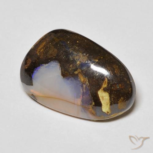 6.10 ct Multicolor Boulder Opal Stone, Natural Boulder Opal in Fancy Cabochon Shape for Sale