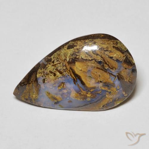9.98ct Natural Multicolor Boulder Opal, Pear Shape, Opaque
