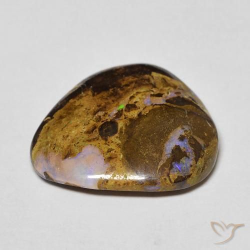Boulder Opal Gemstone in 17.4 x 15.5 mm Size for Sale, Boulder Opal Stone in Multicolor Color