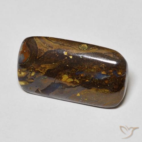 6.97 ct Multicolor Boulder Opal Stone, Natural Boulder Opal in Cushion Cabochon Shape for Sale