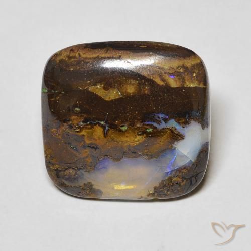 7.13ct Natural Multicolor Boulder Opal, Cushion, Transparent