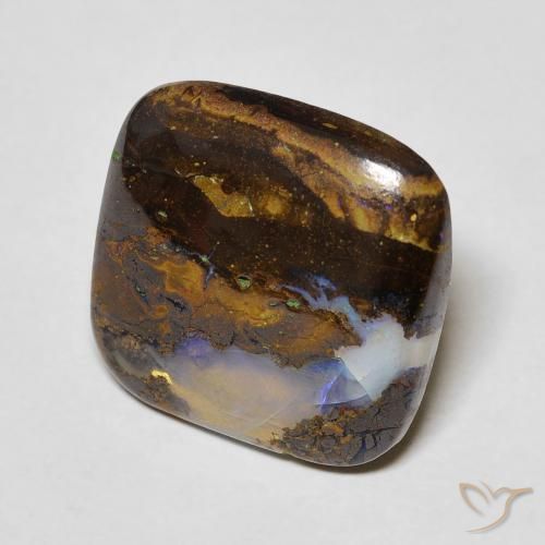 7.13 ct Multicolor Boulder Opal Stone, Natural Boulder Opal in Cushion Cabochon Shape for Sale