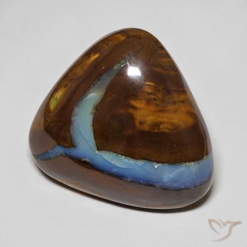 25.50 ct Multicolor Boulder Opal Stone, Natural Boulder Opal in Trillion Cabochon Shape for Sale