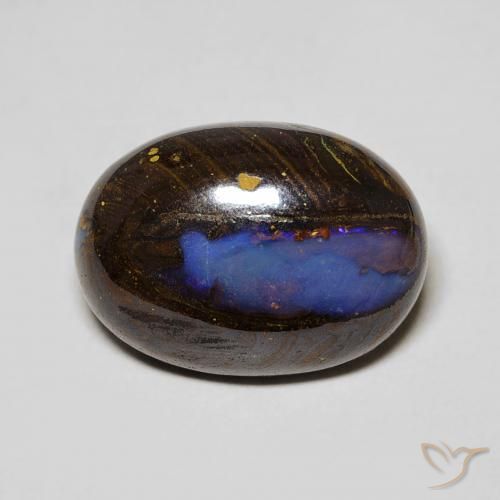 Ópalo Boulder Multicolor Cabujón Óvalo de 14,4 x 10,5mm de Australia, peso de 7.32ct, piedra preciosa No tratado de forma natural en claridad Opaco, Ópalo Boulder de 1 pieza: el color es Multicolor, dureza Mohs de 5.5 - 6.5, Photo A