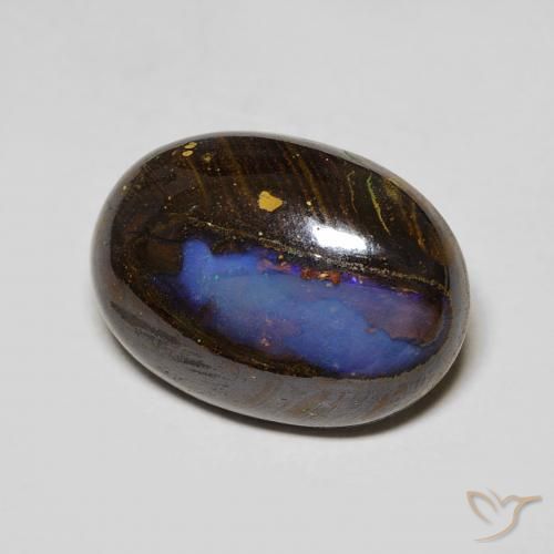 7.32 ct Multicolor Boulder Opal Stone, Natural Boulder Opal in Oval Cabochon Shape for Sale