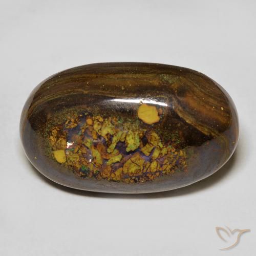 21.69ct Natural Multicolor Boulder Opal, Oval, Opaque
