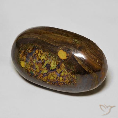 21.69 ct Multicolor Boulder Opal Stone, Natural Boulder Opal in Oval Cabochon Shape for Sale