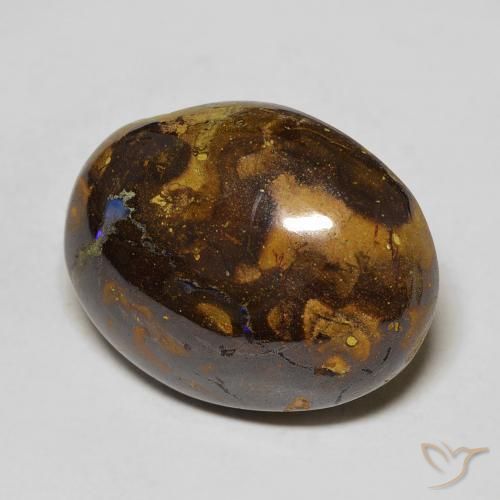 15.66 ct Multicolor Boulder Opal Stone, Natural Boulder Opal in Oval Cabochon Shape for Sale