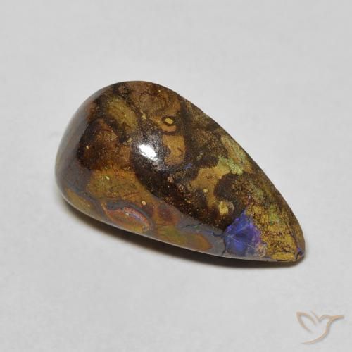 6.16 ct Multicolor Boulder Opal Stone, Natural Boulder Opal in Fancy Cabochon Shape for Sale