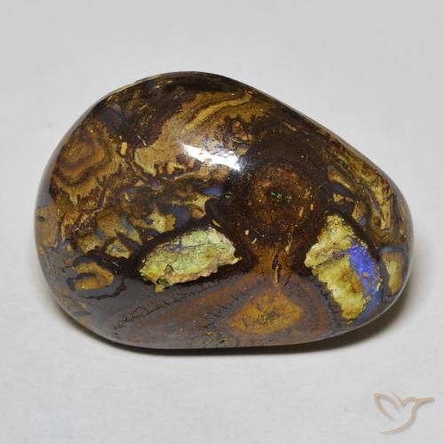 21.59 ct Multicolor Boulder Opal Stone, Natural Boulder Opal in Fancy Cabochon Shape for Sale