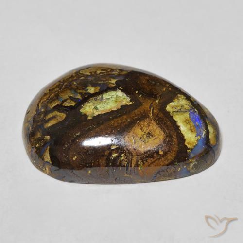 Boulder Opal Gemstone in 25 x 18 mm (calibrated) Size for Sale, Boulder Opal Stone in Multicolor Color