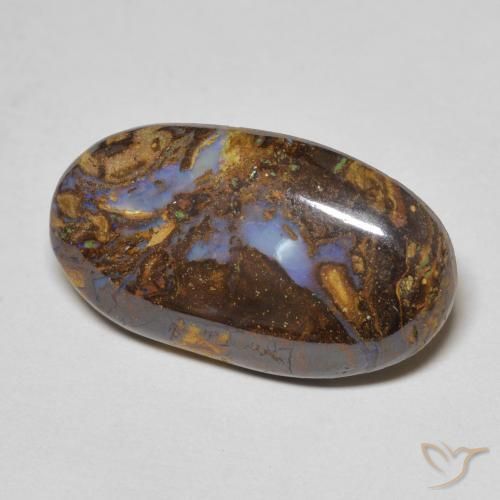 7.48 ct Multicolor Boulder Opal Stone, Natural Boulder Opal in Oval Cabochon Shape for Sale