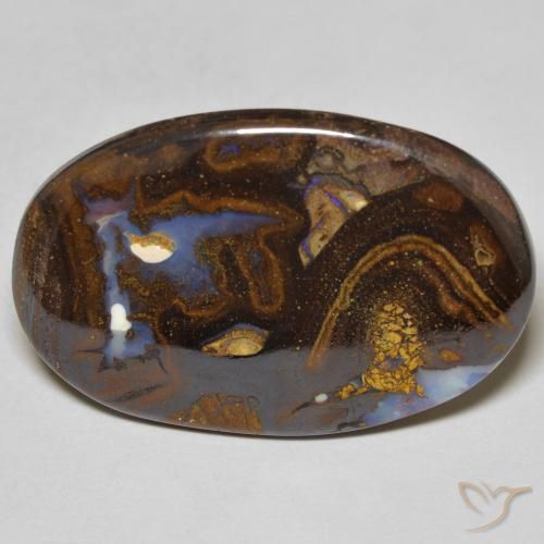 12,31 ct ovaler Boulder-Opal aus Australian, Größe: 25,9 x 17,1mm, Reinheit: Opaque, Garantiert echter Edelstein, 1 Stück Boulder-Opal in Mehrfarbig Farbe, Mohs-Härte von 5,5 - 6,5, Photo A