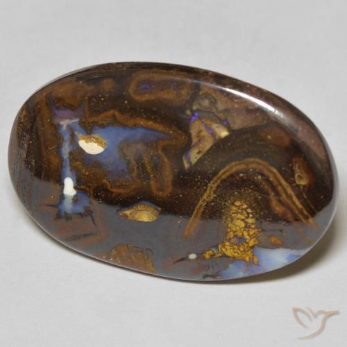 12.31 ct Multicolor Boulder Opal Stone, Natural Boulder Opal in Oval Cabochon Shape for Sale