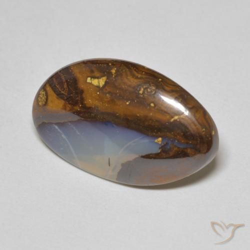 5.77 ct Multicolor Boulder Opal Stone, Natural Boulder Opal in Fancy Cabochon Shape for Sale