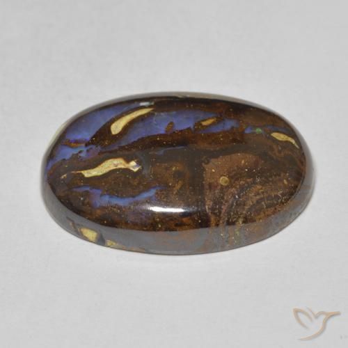 Boulder Opal Gemstone in 20 x 15 mm (calibrated) Size for Sale, Boulder Opal Stone in Multicolor Color