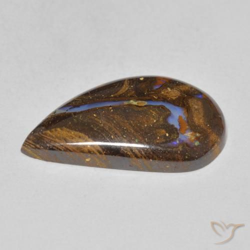 Boulder Opal Gemstone in 21.3 x 12.1 mm Size for Sale, Boulder Opal Stone in Multicolor Color