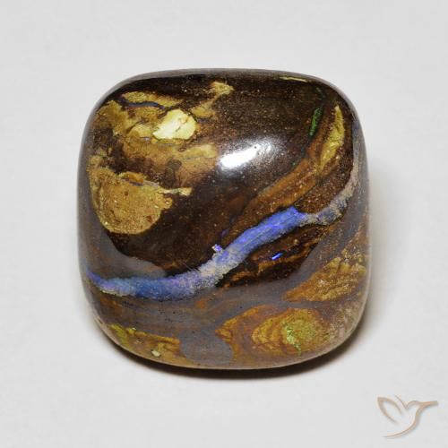 12.62ct Natural Multicolor Boulder Opal, Cushion, Opaque