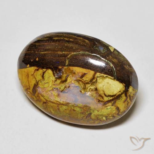 14.45 ct Multicolor Boulder Opal Stone, Natural Boulder Opal in Oval Cabochon Shape for Sale