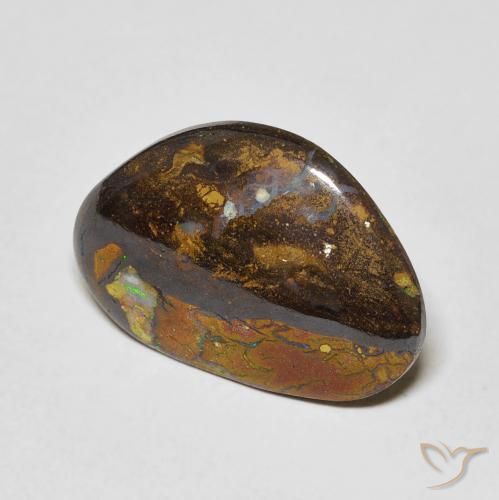 5.29 ct Multicolor Boulder Opal Stone, Natural Boulder Opal in Fancy Cabochon Shape for Sale