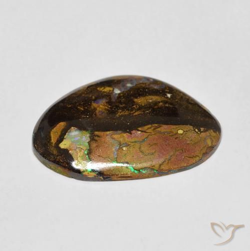 Boulder Opal Gemstone in 17.4 x 12.2 mm Size for Sale, Boulder Opal Stone in Multicolor Color
