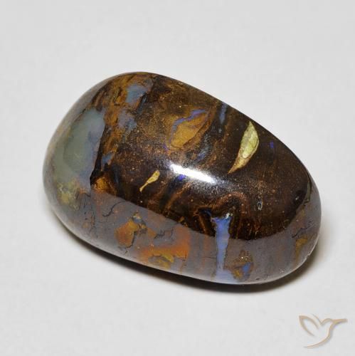 11.23 ct Multicolor Boulder Opal Stone, Natural Boulder Opal in Fancy Cabochon Shape for Sale
