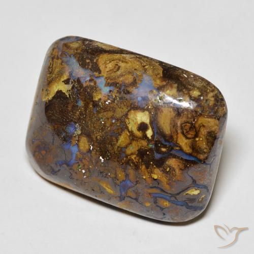 20.10 ct Multicolor Boulder Opal Stone, Natural Boulder Opal in Cushion Cabochon Shape for Sale