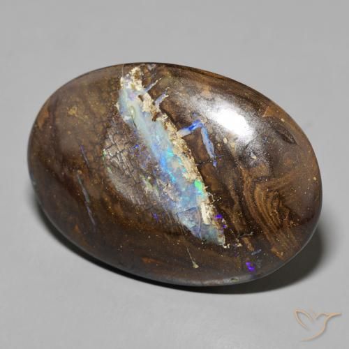 40.81 ct Multicolor Boulder Opal Stone, Natural Boulder Opal in Oval Cabochon Shape for Sale