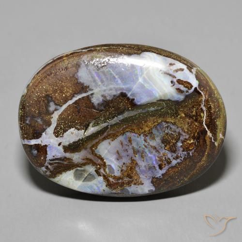 50.24ct Natural Multicolor Boulder Opal, Oval, Opaque