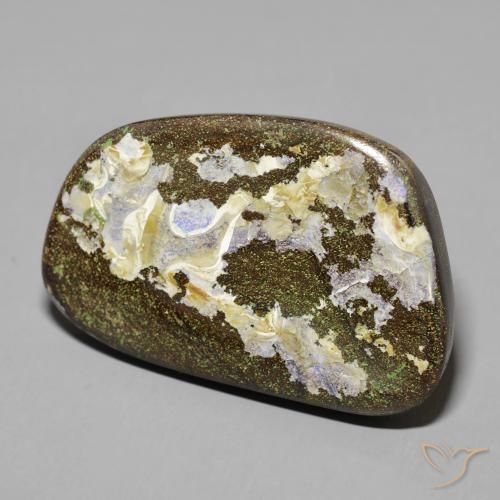 50.57 ct Multicolor Boulder Opal Stone, Natural Boulder Opal in Fancy Cabochon Shape for Sale
