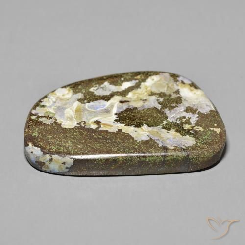 Boulder Opal Gemstone in 35.2 x 23.2 mm Size for Sale, Boulder Opal Stone in Multicolor Color
