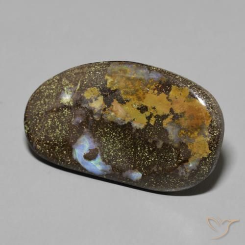 17.99 ct Multicolor Boulder Opal Stone, Natural Boulder Opal in Fancy Cabochon Shape for Sale