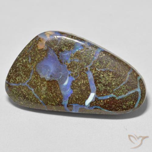 22.81 ct Multicolor Boulder Opal Stone, Natural Boulder Opal in Fancy Cabochon Shape for Sale