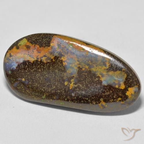 16.59 ct Multicolor Boulder Opal Stone, Natural Boulder Opal in Fancy Cabochon Shape for Sale