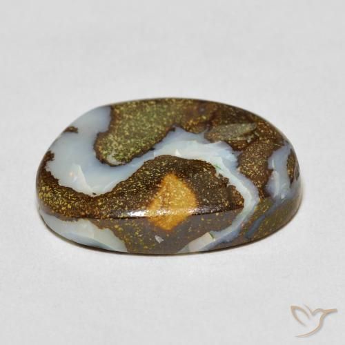 Boulder Opal Gemstone in 18 x 13 mm (calibrated) Size for Sale, Boulder Opal Stone in Multicolor Color