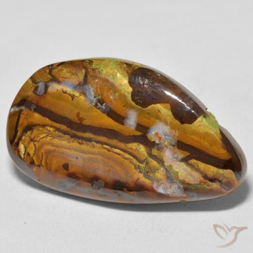 16.75 ct Multicolor Boulder Opal Stone, Natural Boulder Opal in Fancy Cabochon Shape for Sale