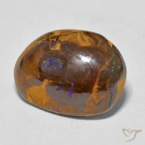 7.75 ct Multicolor Boulder Opal Stone, Natural Boulder Opal in Fancy Cabochon Shape for Sale