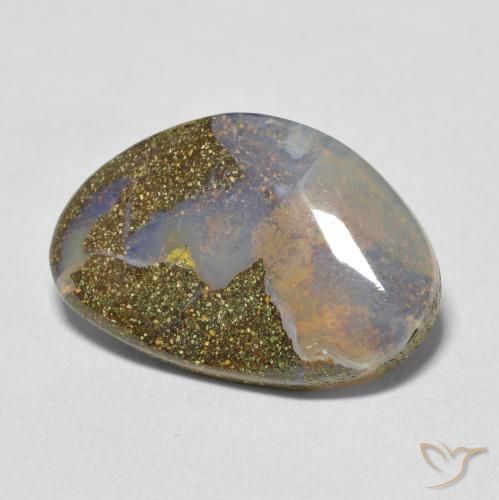 7.00 ct Multicolor Boulder Opal Stone, Natural Boulder Opal in Fancy Cabochon Shape for Sale
